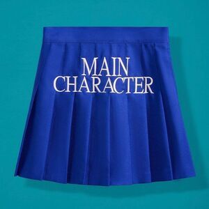 Gucci Vault Blue Pleated Tennis Skirt Main Character Embroidered in White SZ M